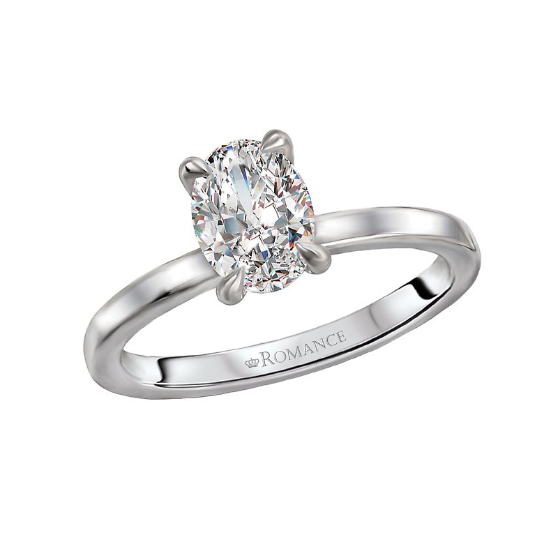 Orbelle 14K White Gold Oval Solitaire Diamond Semi-Mount Engagement Ring