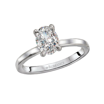 Orbelle 14K White Gold Oval Solitaire Diamond Semi-Mount Engagement Ring