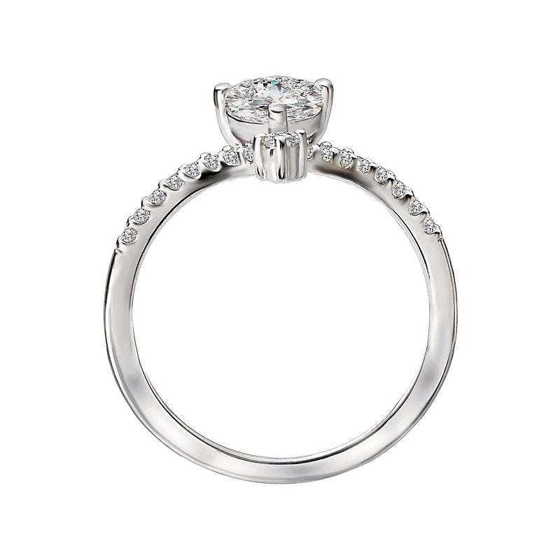 Orbelle White Gold Pear Shaped Diamond Semi-Mount Engagement Ring