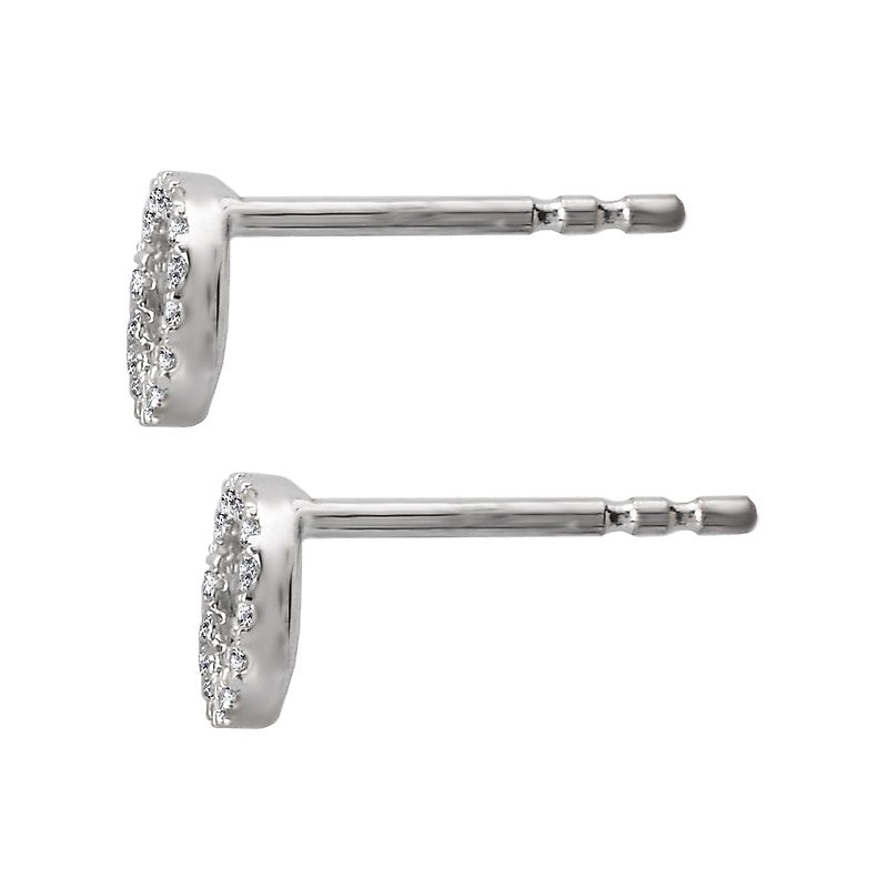 Luxora Ladies Fashion Diamond Halo Earrings in 14K White Gold