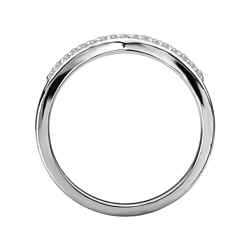 Luxora Classic 14K White Gold Diamond V-Ring (D 1/3 Carat Total Weight)