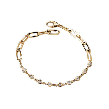 Luxora 14K Yellow Gold Diamond Paperclip Bracelet