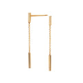 Luxora Italian 14kt Gold Linear Chain Dangle Earrings