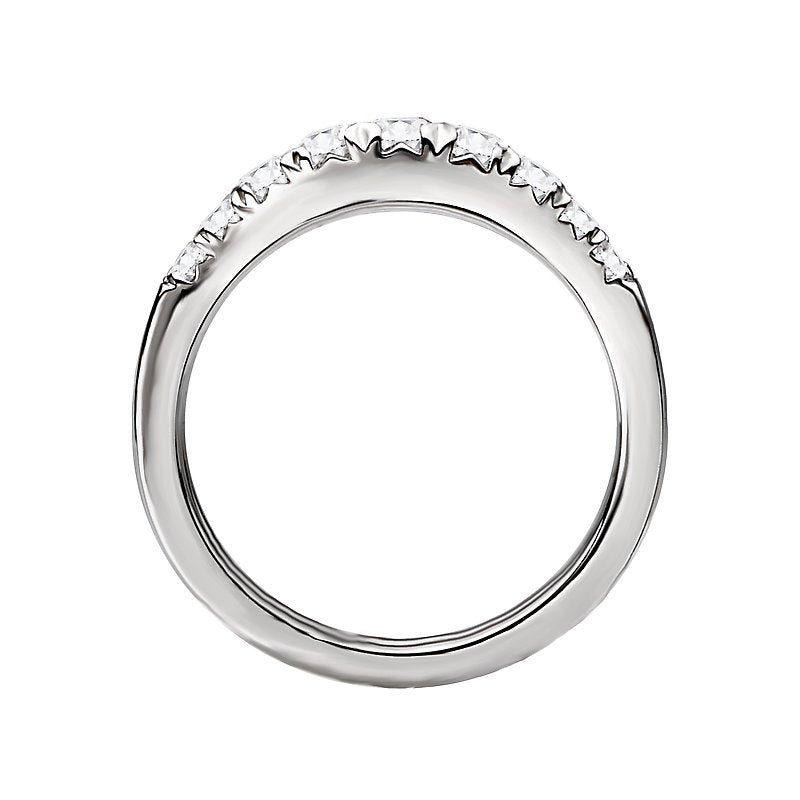 Glemera Diamond Nesting Wedding Band - 14K White Gold French Paved Ring