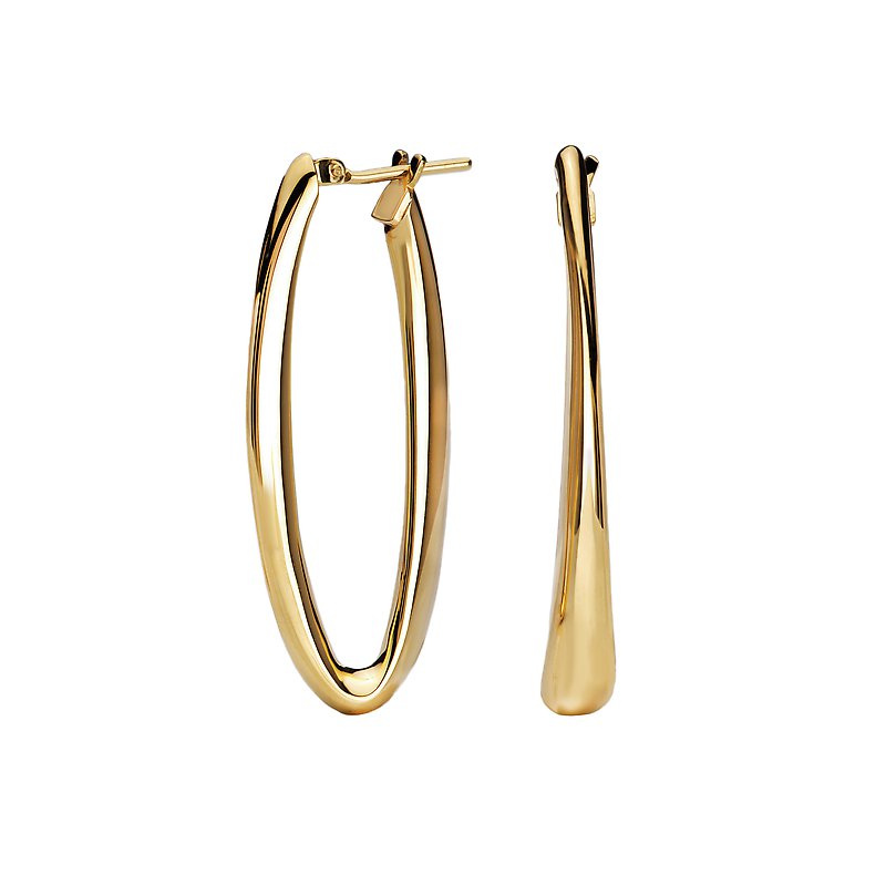 Luxora 14K Yellow Gold Italian Hollow Hoop Earrings