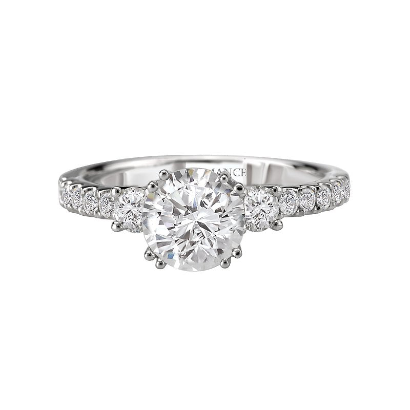 Orbelle 3-Stone Lab Grown Diamond Semi-Mount Ring in 14K White Gold