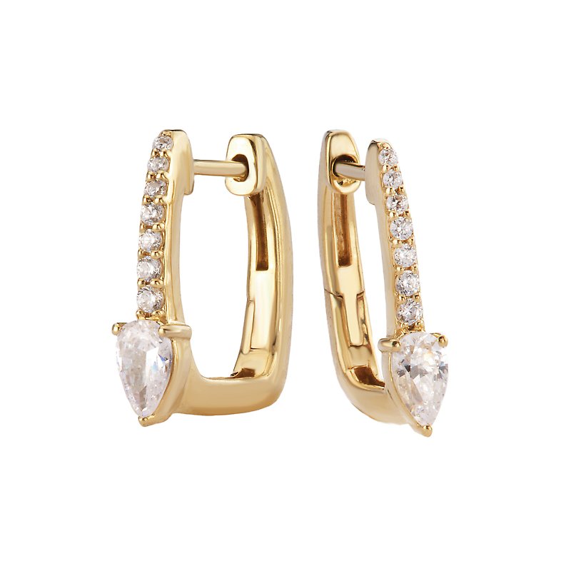 Luxora 14K Yellow Gold Lab Grown Diamond Hoop Earrings