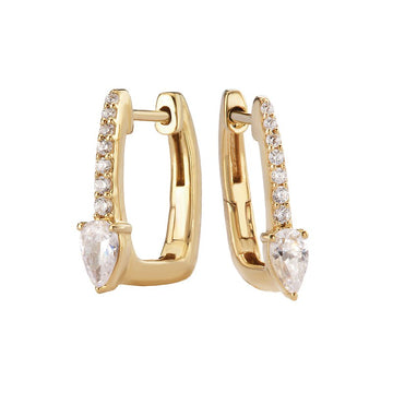 Luxora 14K Yellow Gold Lab Grown Diamond Hoop Earrings