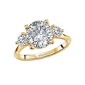Orbelle 3-Stone Semi-Mount Diamond Engagement Ring in 14kt Yellow Gold