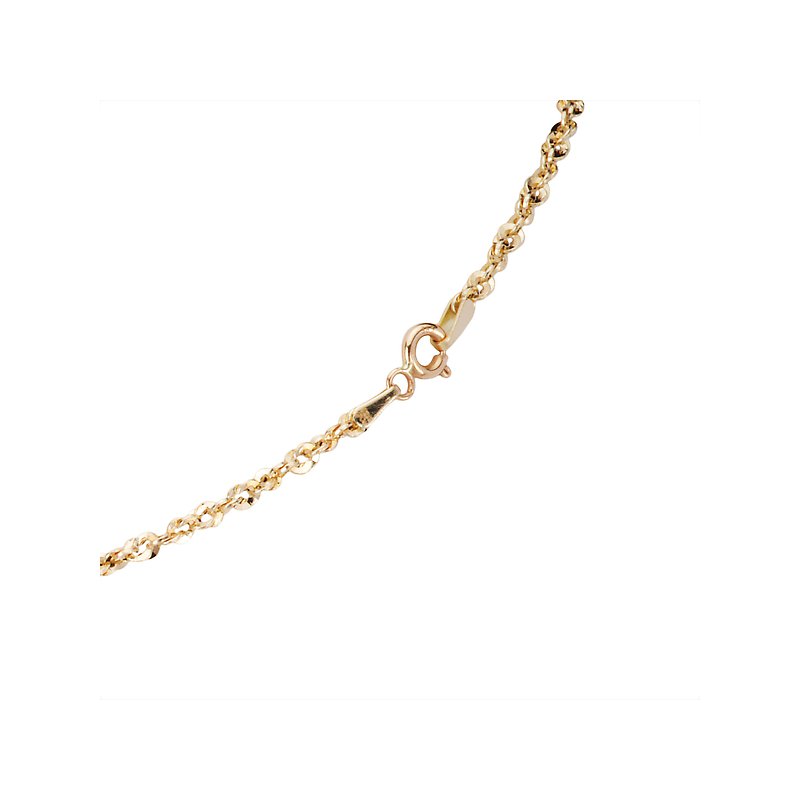 Luxora 14K Yellow Gold Italian Link Chain Necklace - Lightweight Hammered Design