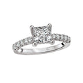 Glemera Bandora 14K White Gold Princess Cut Diamond Semi-Mount Engagement Ring