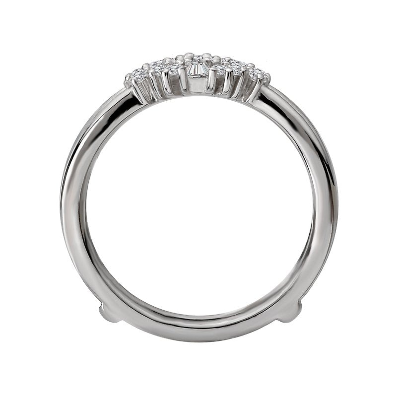 Glemera Diamond Wrap Ring with Guard - 14K White Gold Wedding Band