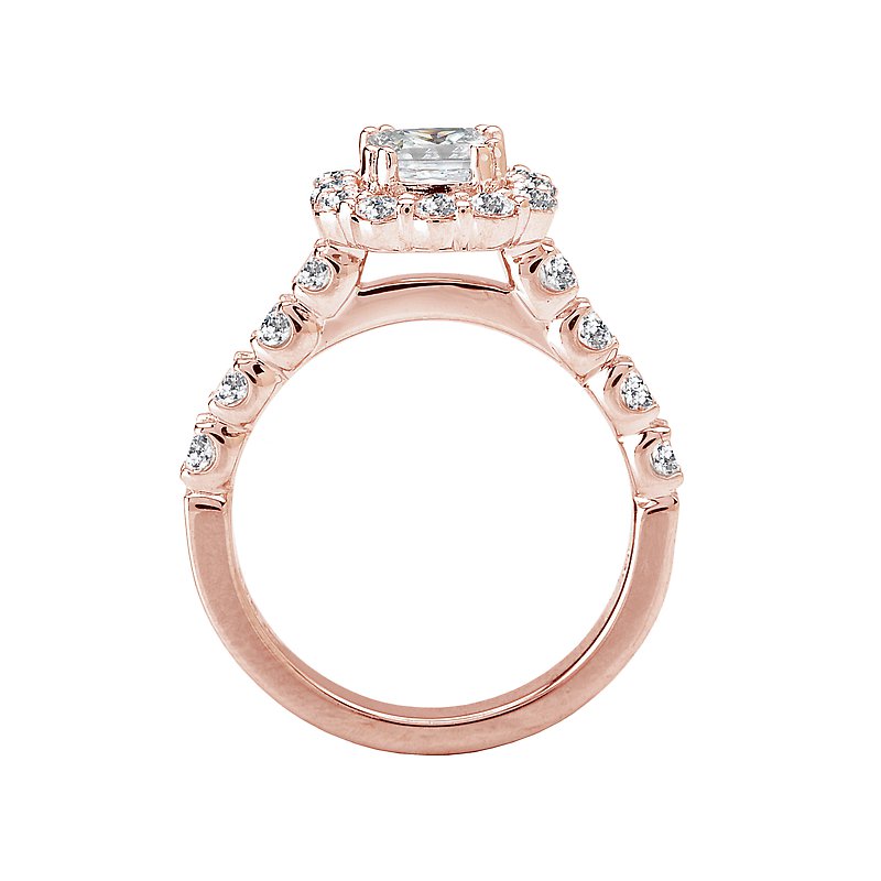 Orbelle Halo Semi-Mount Diamond Ring in 18K Rose Gold