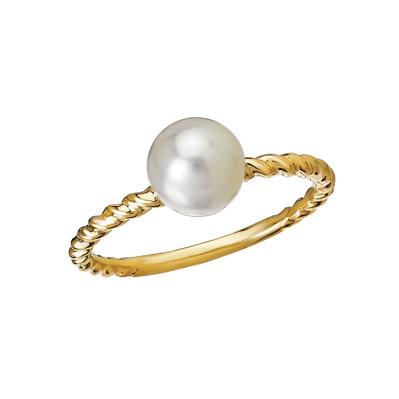 Luxora 14K Yellow Gold Freshwater Pearl Rope Band Ring