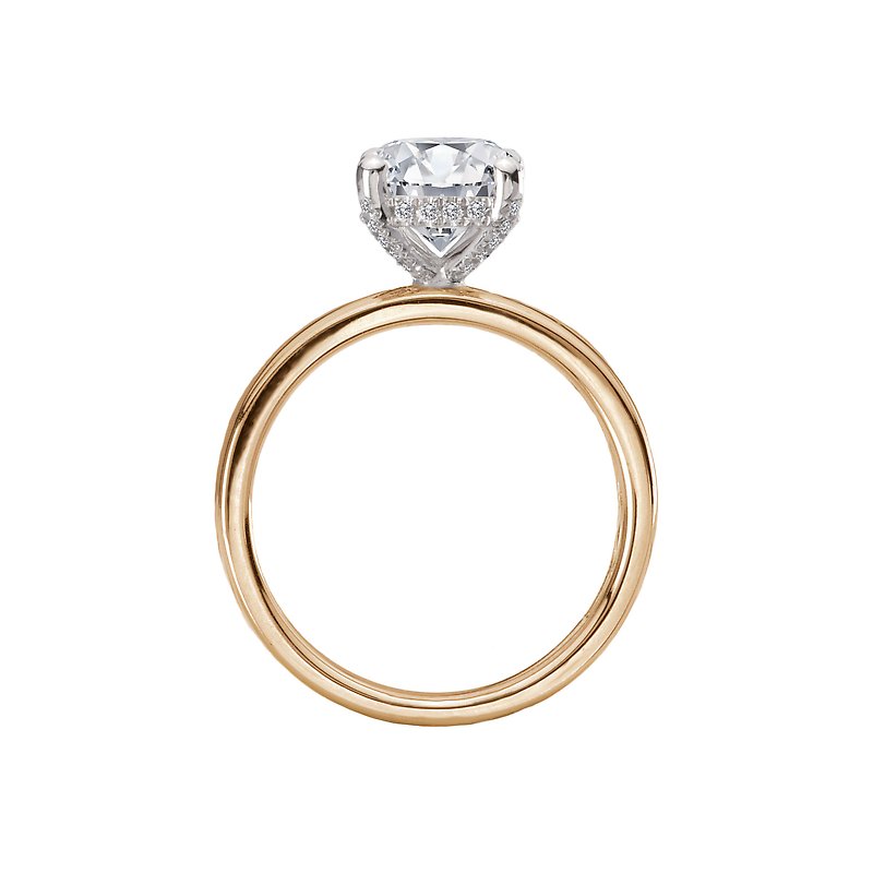Orbelle 14K Yellow Gold Hidden Halo Oval Diamond Engagement Ring
