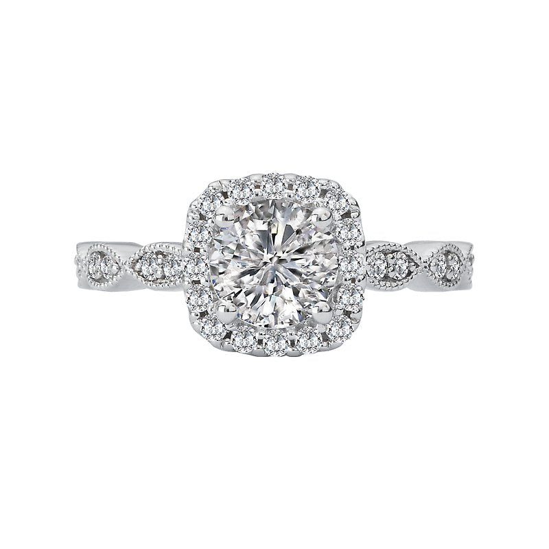 Orbelle Halo Semi Mount Ring in 14K White Gold with Lab Grown Diamond