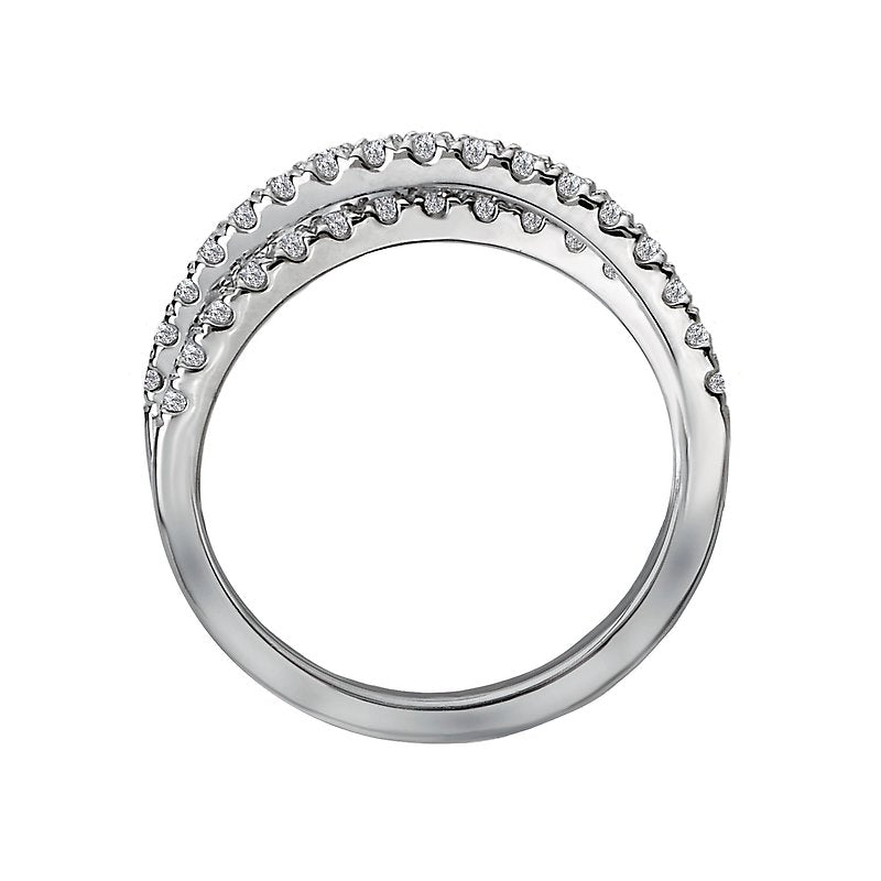 Luxora Classic 14K White Gold Criss-Cross Diamond Ring (D 1/2 carat total weight)