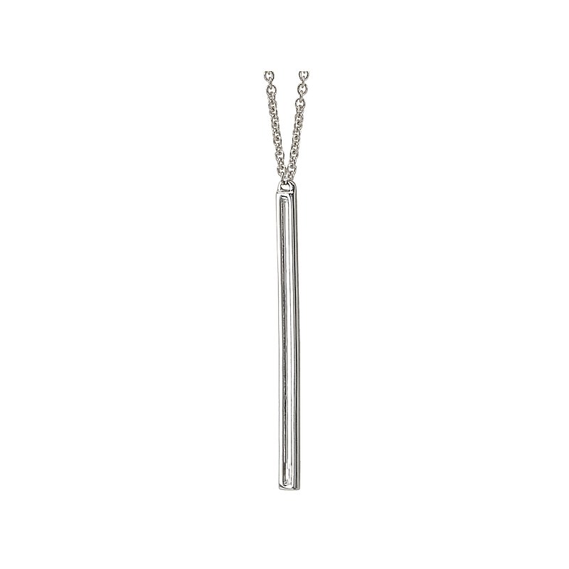 Luxora 14kt White Gold Diamond Bar Necklace - Adjustable Lariat Style