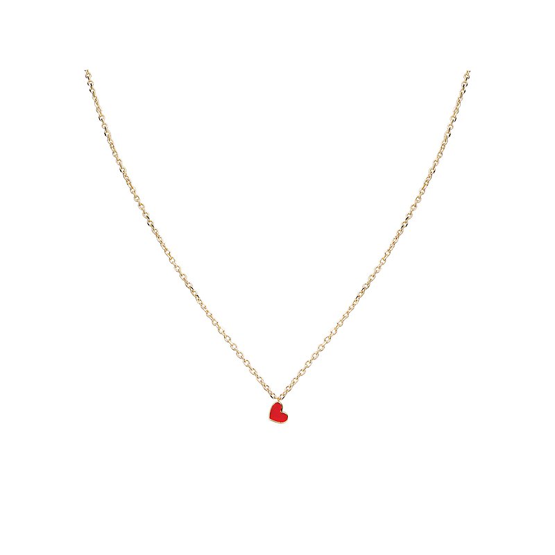 Luxora Italian 14kt Gold Heart Necklace | Enamel Charm Adjustable Chain