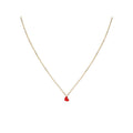 Luxora Italian 14kt Gold Heart Necklace | Enamel Charm Adjustable Chain
