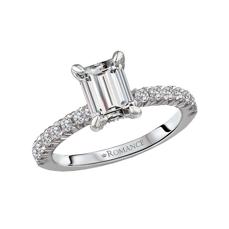 Orbelle Bandora 18K White Gold French Pave Diamond Semi-Mount Ring