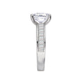 Orbelle Lab Grown Diamond Engagement Ring - Bandora 14K White Gold Band with Baguette Diamonds
