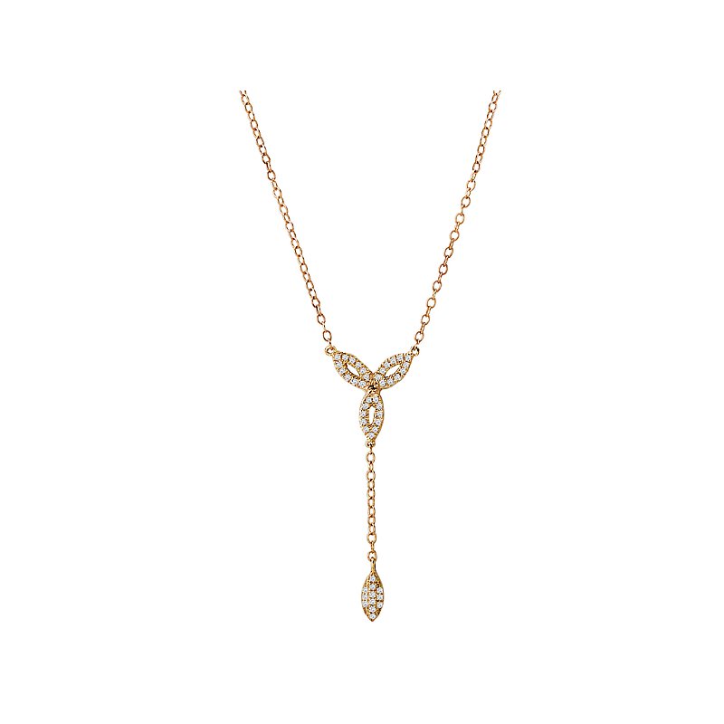 Luxora 14K Yellow Gold Diamond Lariat Necklace