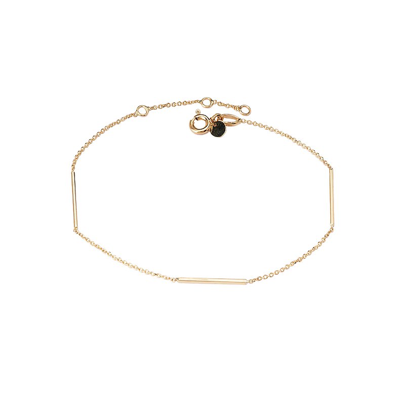 Luxora Italian 14kt Gold Bar Chain Bracelet | Adjustable Length