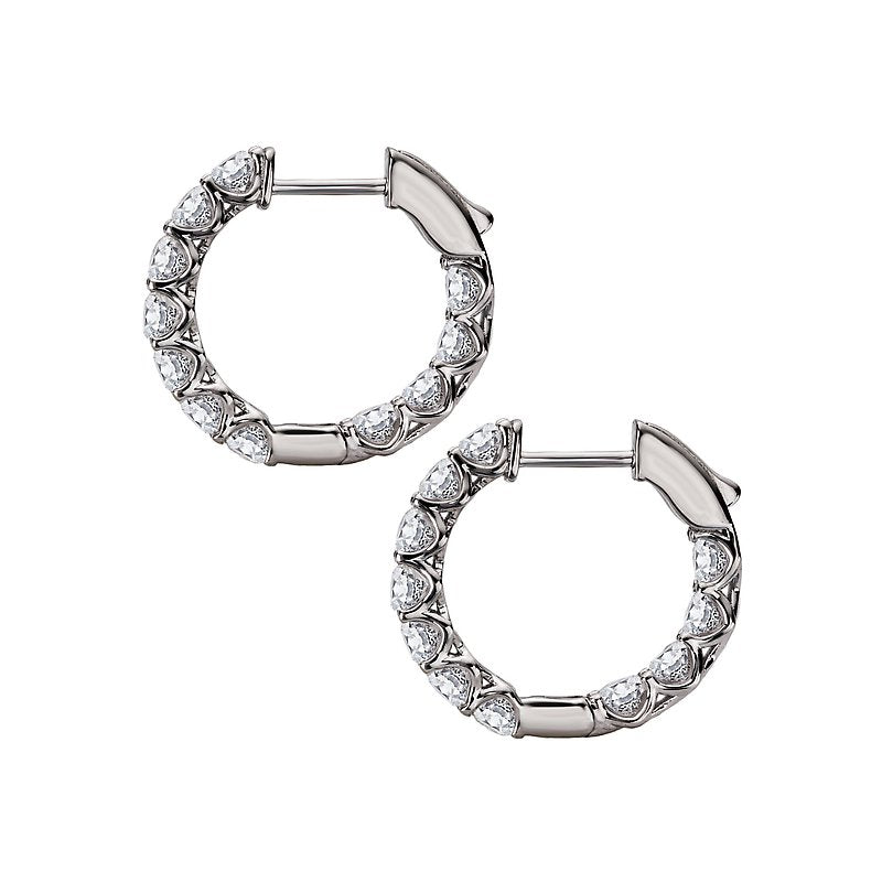 Luxora 14K Yellow Gold Diamond In/Out Hoop Earrings