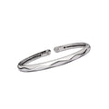 Luxora 14kt Gold Faceted Cuff Bracelet - Italian Hollow White Gold