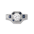 Orbelle Halo Lab Grown Diamond Sapphire Semi-Mount Ring in 14K White Gold