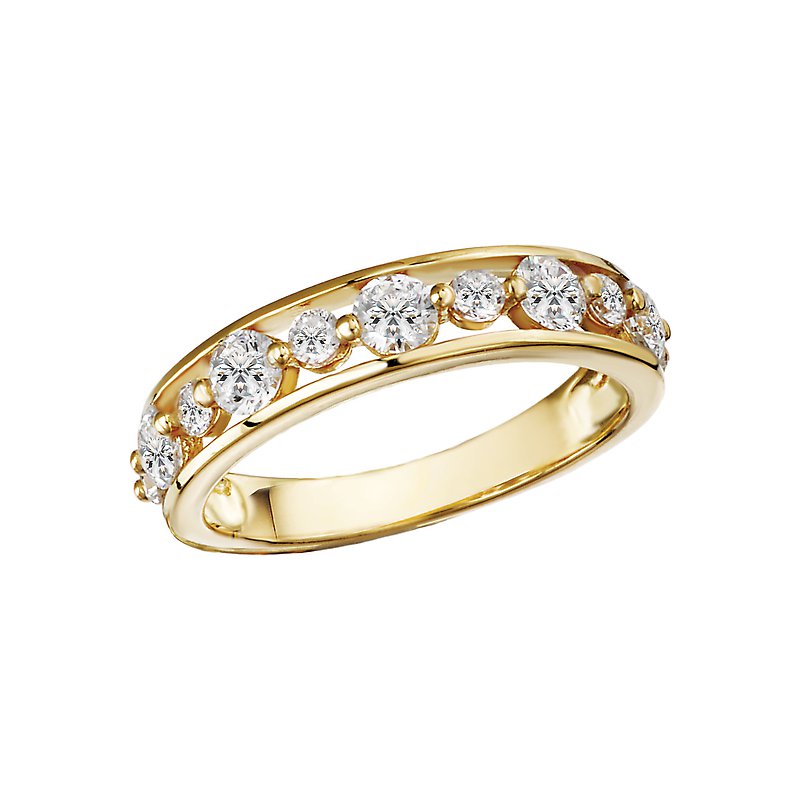 Luxora 14K Yellow Gold Ladies Fashion Diamond Ring - Round Cut White Diamonds (1.0ctw)