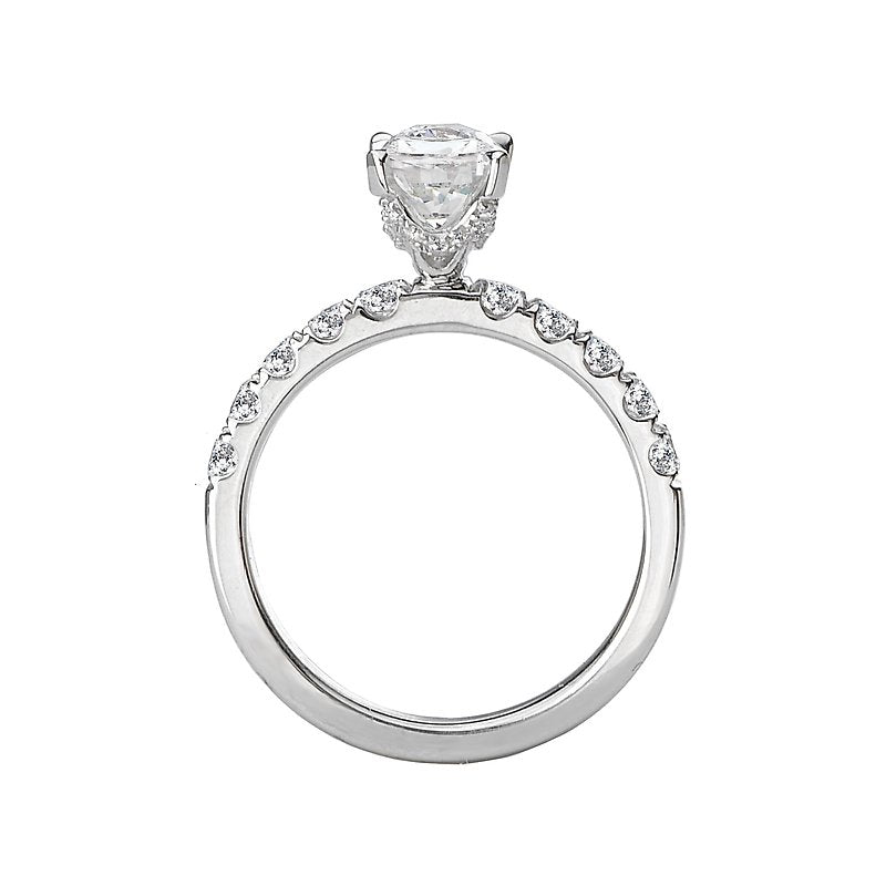 Orbelle 18K White Gold Oval Diamond Semi-Mount Engagement Ring