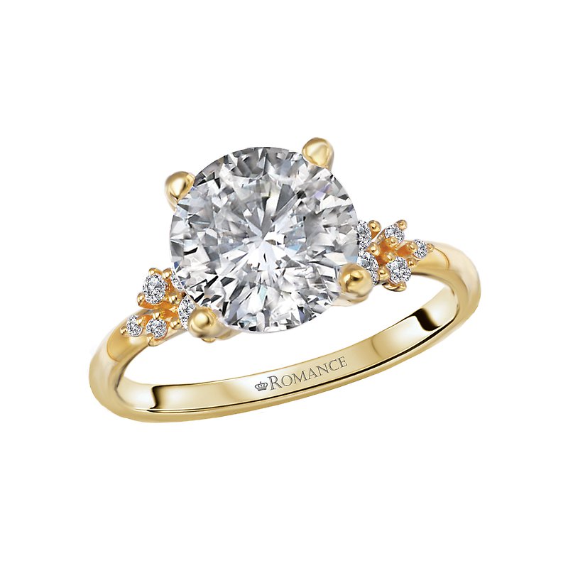 Bandora 14K Yellow Gold Diamond Engagement Ring Semi-Mount for 9mm Round Stone