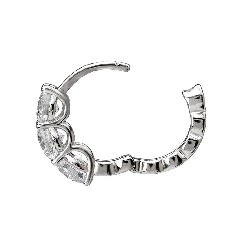 Luxora Diamond Hoop Earrings - 14K White Gold Round Diamond Lever-Back Earrings