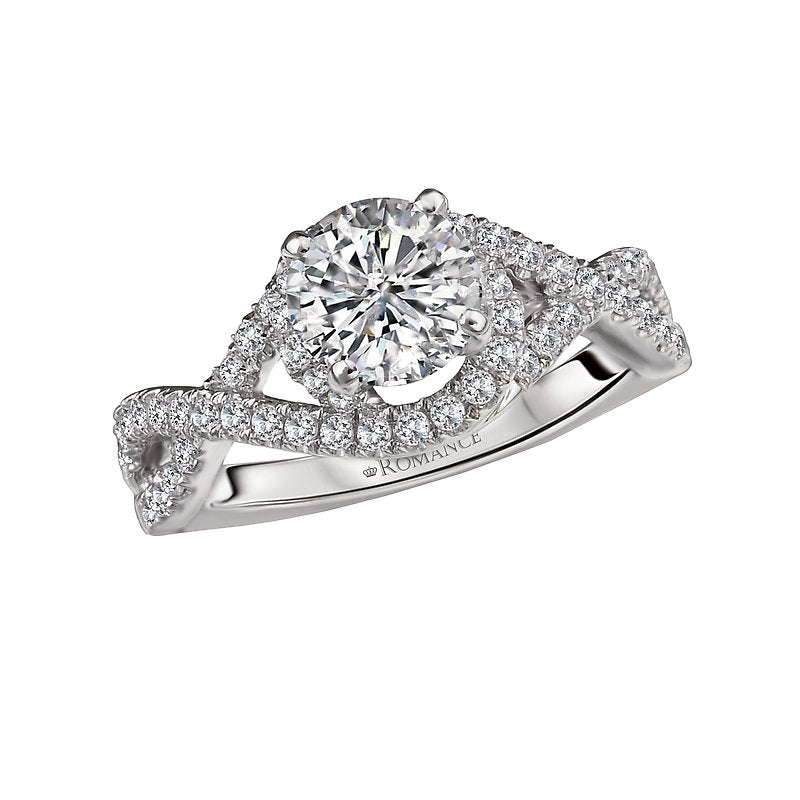 Bandora 14K White Gold Diamond Semi-Mount Ring for Engagement