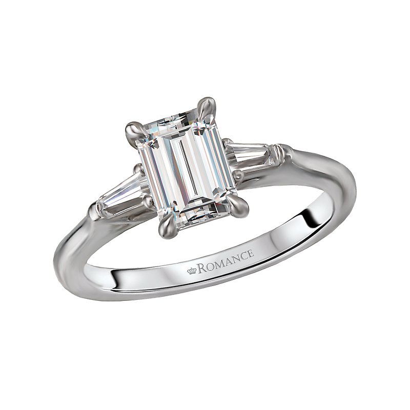 Orbelle White Gold 3-Stone Diamond Semi-Mount Engagement Ring