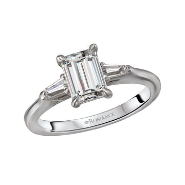 Orbelle White Gold 3-Stone Diamond Semi-Mount Engagement Ring