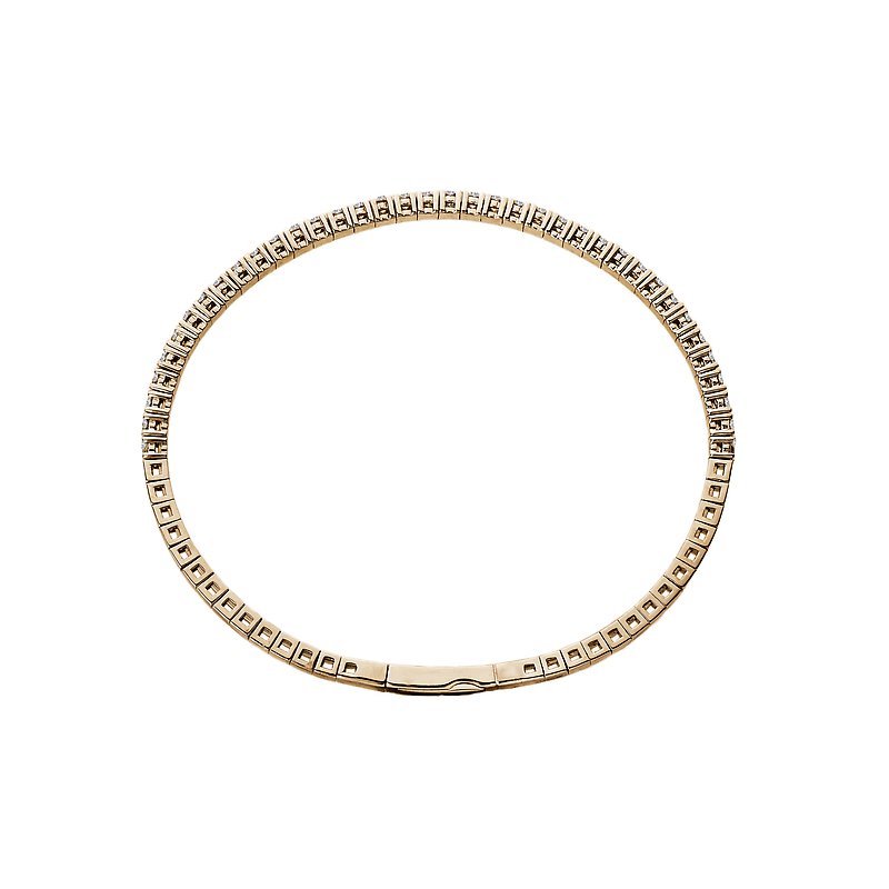 Luxora Ladies Fashion Diamond Bangle Bracelet | 14K Yellow Gold Round Cut White Diamond Jewelry