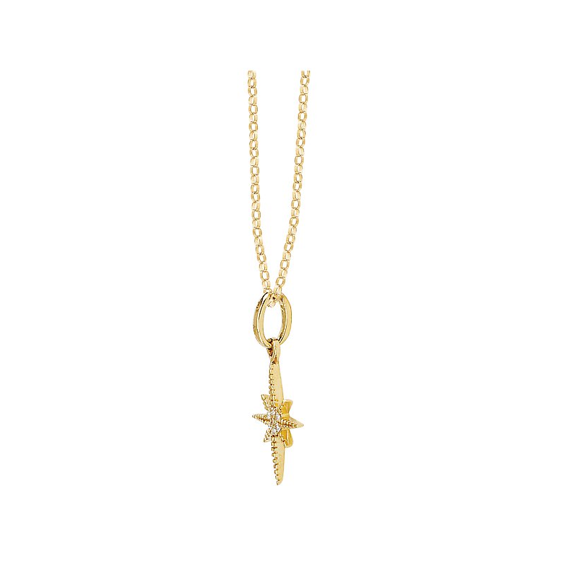 Luxora 14K Yellow Gold North Star Diamond Pendant