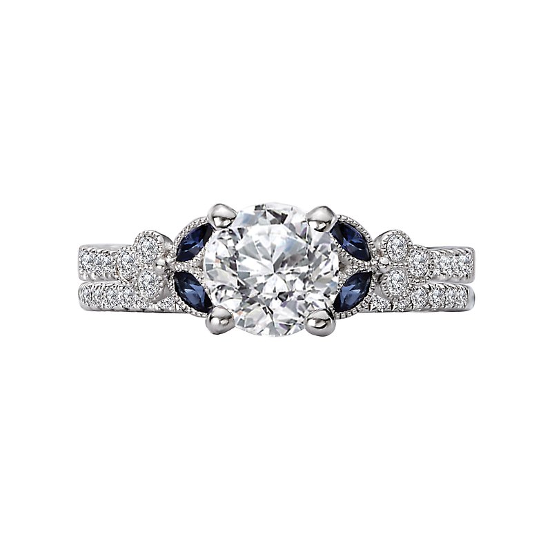 Orbelle Lab Grown Diamond Sapphire and Diamond Semi-Mount Ring