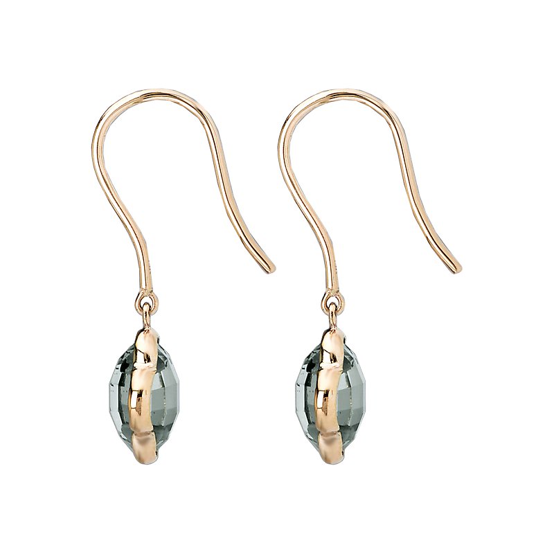 Luxora Green Amethyst 14K Yellow Gold Clover Dangle Earrings
