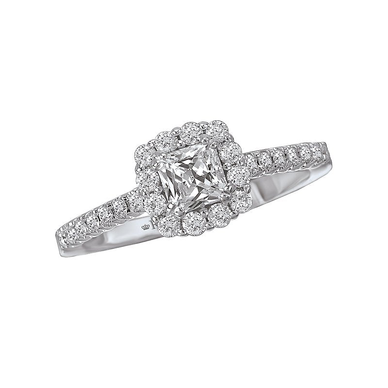 Orbelle Petite 14K White Gold Halo Semi-Mount Diamond Ring