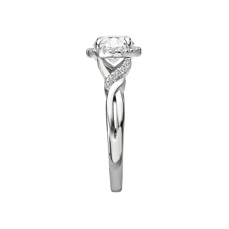 Orbelle Halo Lab Grown Diamond Semi-Mount Engagement Ring in 14K White Gold