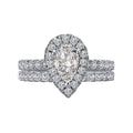 Orbelle Halo Semi-Mount Diamond Ring in 14K White Gold with Lab Grown Pear Shaped Diamond