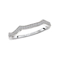Orbelle Curved Wedding Band 14K White Gold with Scalloped Diamond Detail