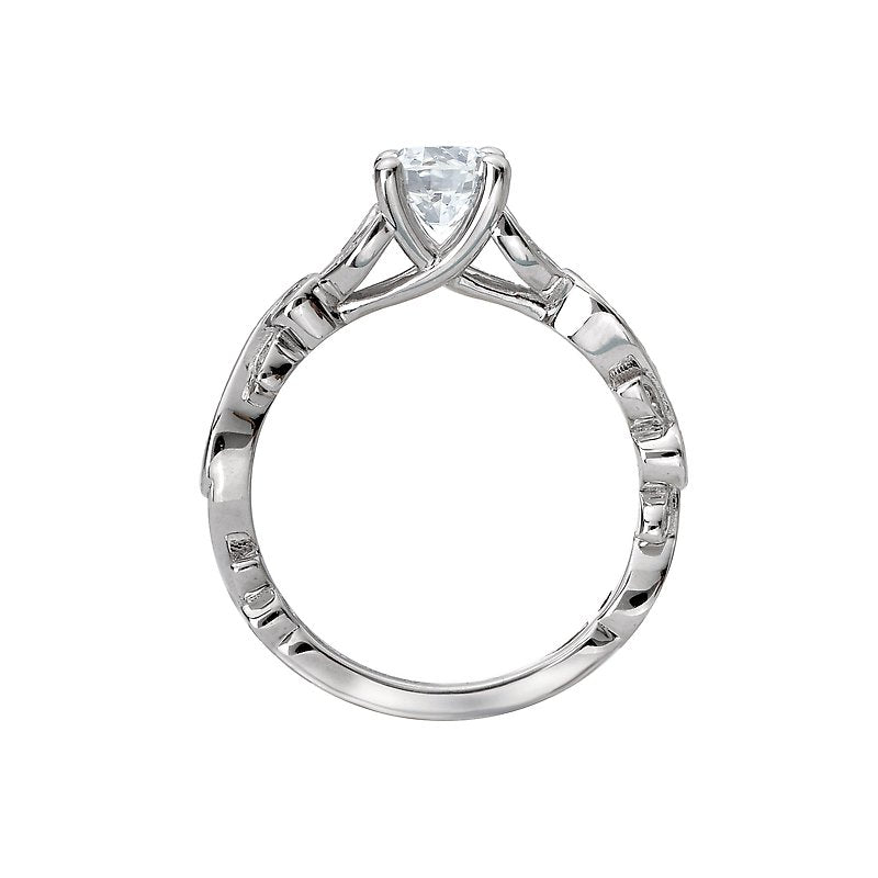 Glemera Bandora 14K White Gold Diamond Ring Semi-Mount for 5.8mm Round Center Stone