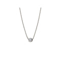Luxora 14K White Gold Diamond Round Pendant Necklace