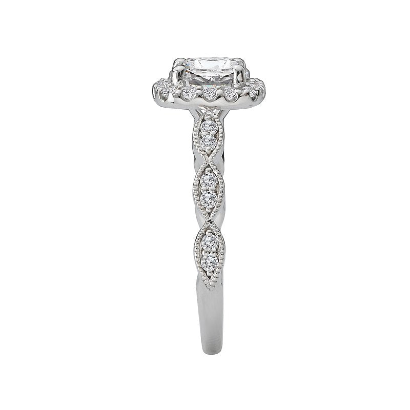 Orbelle Halo Semi Mount Ring in 14K White Gold with Lab Grown Diamond