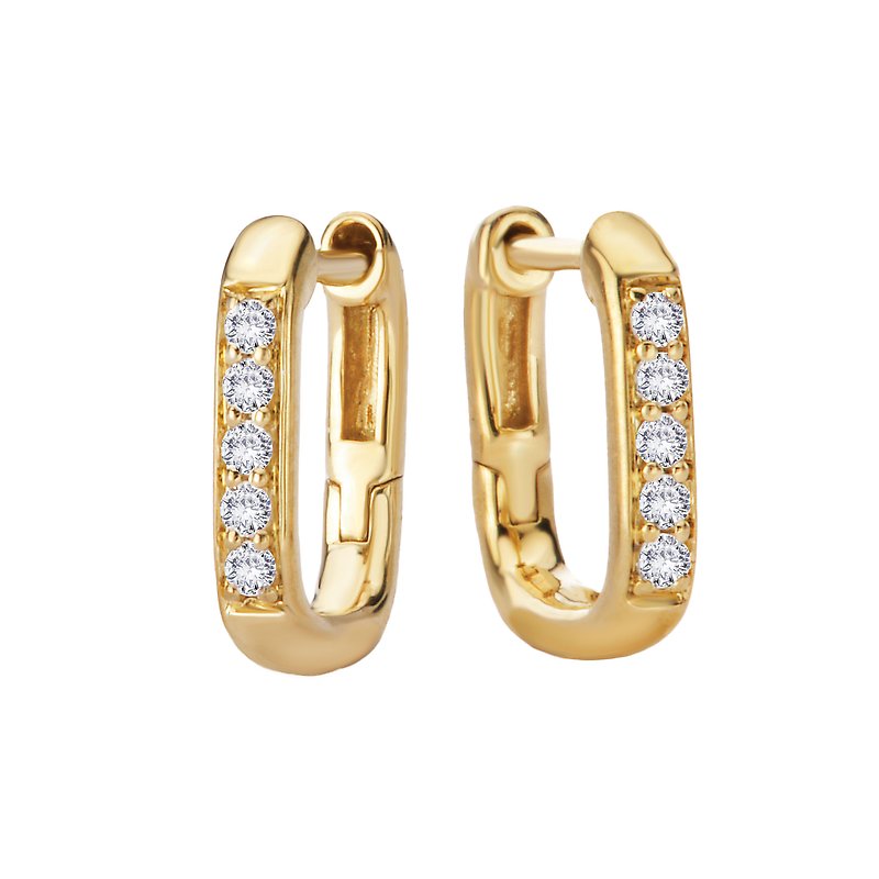 Luxora 14K Yellow Gold Hoop Earrings with Lab Grown Diamond Accents